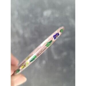 Cloisonne Floral Enamel Bangle Bracelet Vintage